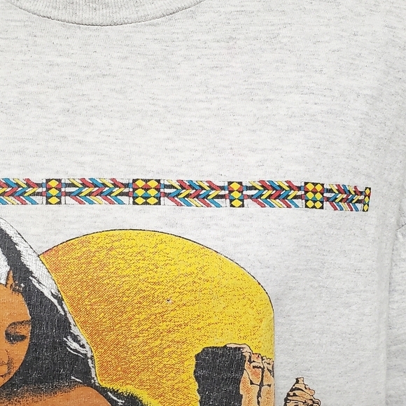 Vintage One Of A Kind Native American Mother Child Gray Single Stitch Tee Large - Picture 8 of 16